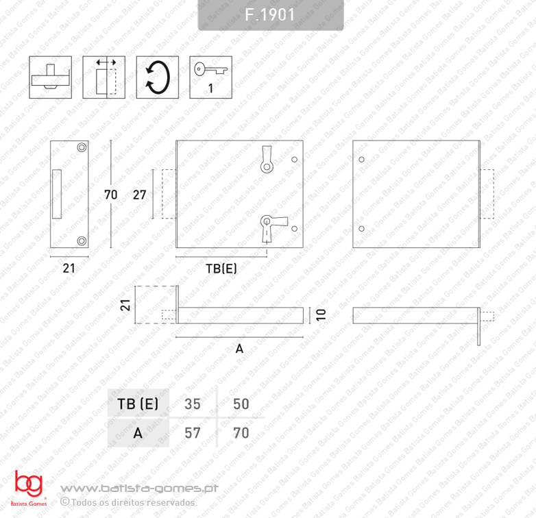 Fechadura de sobrepor para m�veis